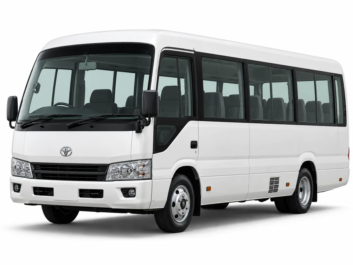 Toyota Coaster Bus available for car hire in Abuja